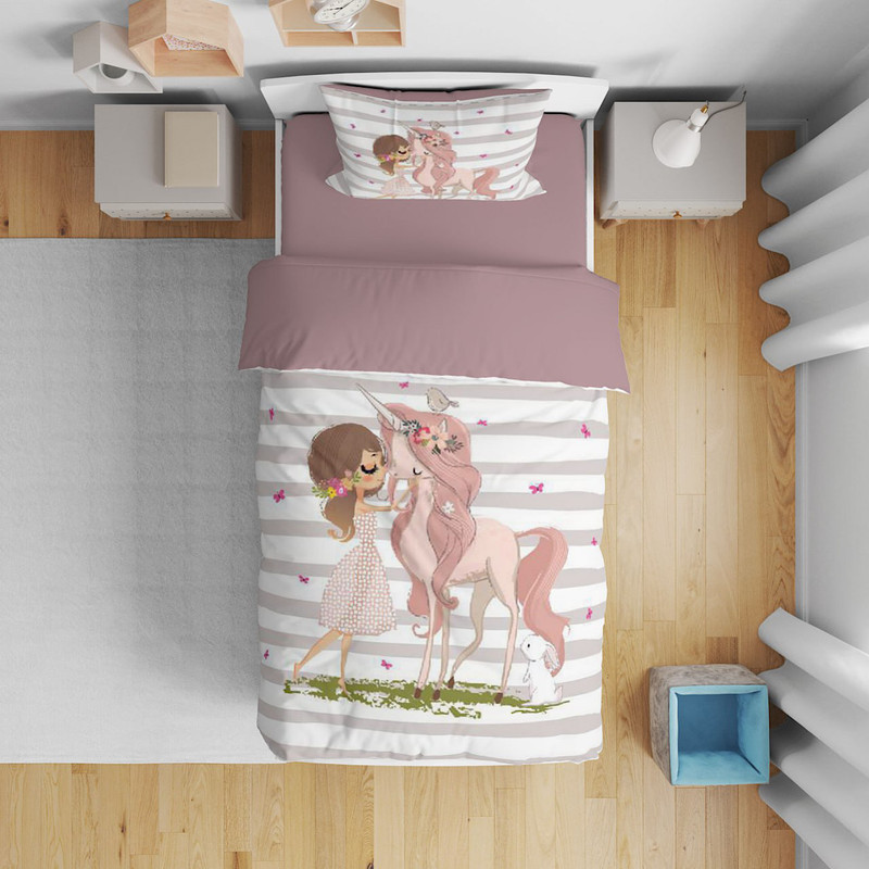 سرویس خواب مدل اسب تک شاخ کد unicorn 05 یک نفره 5 تکه