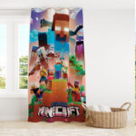 پرده مدل ماینکرافت Minecraft کد 04 سایز 140×280 سانتی متر