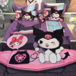 سرویس خواب مدل کرومی kuromi کد melody2  یک نفره 5 تکه