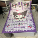 سرویس خواب تک نفره 5 تکه مدل کرومی kuromi کد sanrio 05