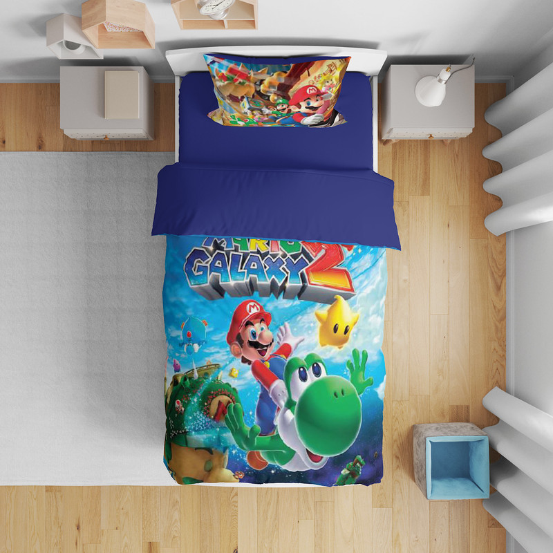 سرویس خواب مدل ماریو Mario کد galaxy 2 یک نفره 5 تکه