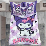سرویس خواب مدل کرومی kuromi کد 08 یک نفره 5 تکه