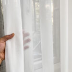 پرده مدل پانچ حریر ساده مات سایز 300x280 سانتیمتر